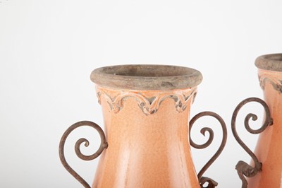 Lot 103 - Pair Glazed Pottery Vases