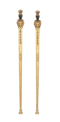 Lot 90 - Pair of Giltwood Herm Figures