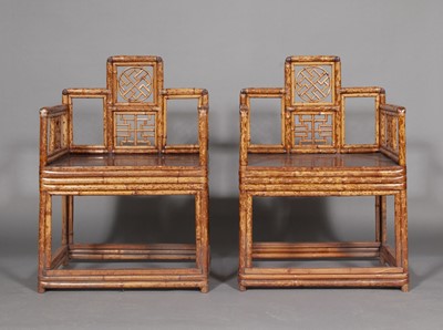 Lot 77 - Pair of Chinese Bamboo Chairs