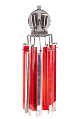 Lot 243 - Colorless and Red Glass Rod Sconce
