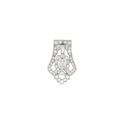 Lot 220 - Cartier Platinum and Diamond Clip