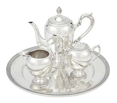 Lot 49 - Peruvian Empire Style Sterling Silver Demitasse Set with Tray