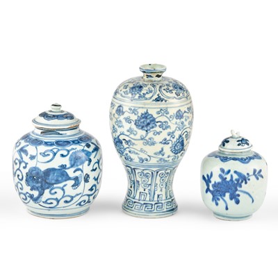 Lot 52 - Three Chinese Blue and White Porcelain Articles