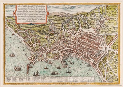 Lot 105 - A bird's eye view of Naples from Braun and Hogenberg's Civitatis Orbis Terrarum