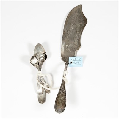 Lot 9 - 4 Silver Spoons, 1 oz., damaged and Plated Knife