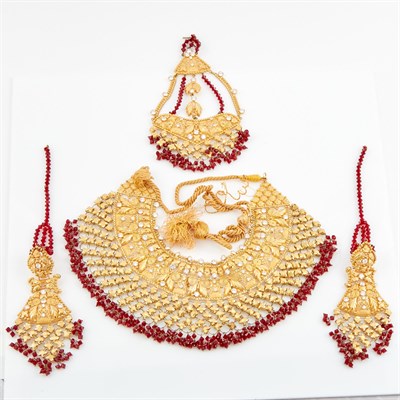 Lot 61 - Gold, Stone and Cord Necklace, Hair Piece and...