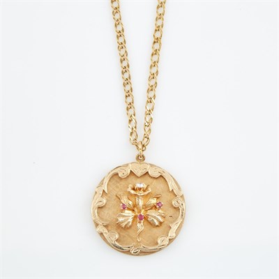 Lot 73 - Diamond and Stone Pendant and Gold Neck Chain,...