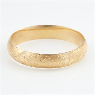 Lot 122 - Gold Rigid Bracelet, 14K 12 dwt., damaged
