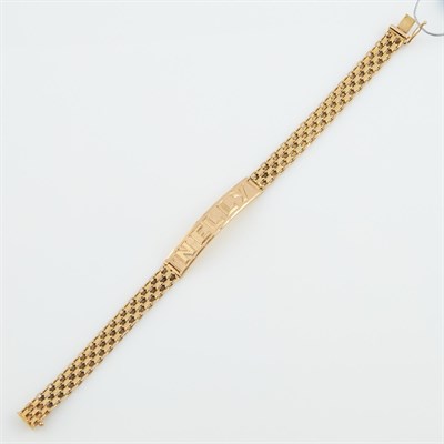 Lot 124 - Gold ID Bracelet, 14K 9 dwt.
