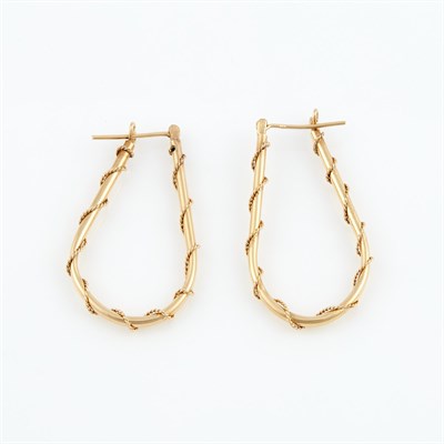 Lot 127 - Two Gold Earrings, 14K 2 dwt.