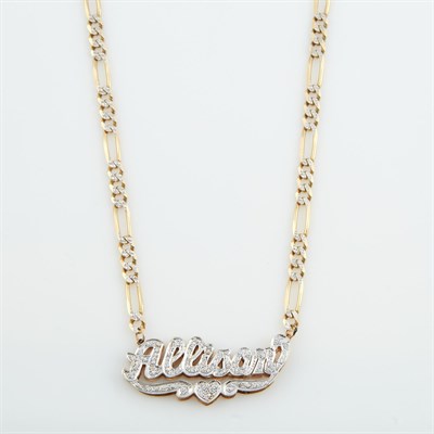 Lot 143 - Diamond Name Plate, 14K 14 dwt.