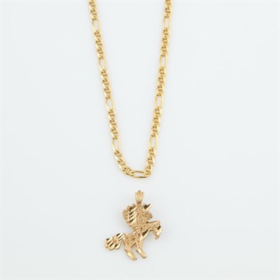 Lot 149 - Gold Pendant and Neck Chain, 14K 5 dwt.