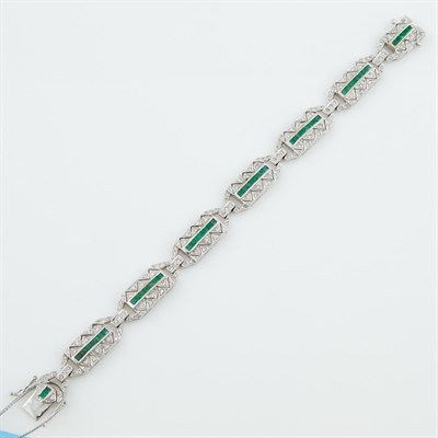 Lot 157 - Diamond and Stone Flexible Bracelet, 175...