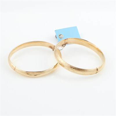 Lot 211 - Two Gold Rigid Bracelets, 14K 17 dwt., damaged