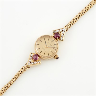 Lot 219 - Ladys Diamond and Stone Bracelet Watch, Movado,...