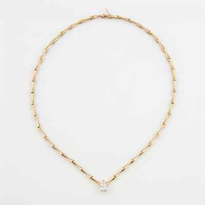 Lot 220 - Diamond Solitaire Necklace about 1.25 cts.,...