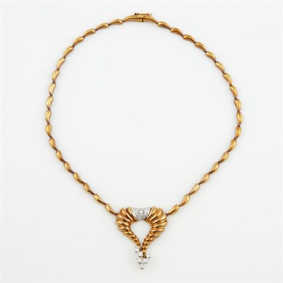 Lot 222 - Diamond Necklace, 18 diamonds about 1.00 ct.,...