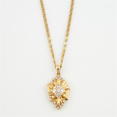 Lot 224 - Diamond Pendant, 20 diamonds about 1.25 cts....