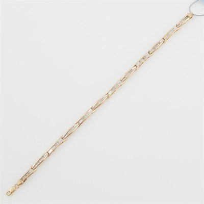 Lot 240 - Diamond Flexible Bracelet, 14K 5 dwt., stones...
