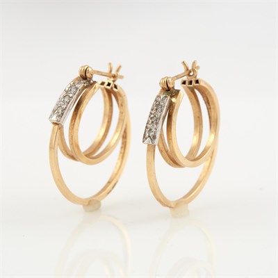 Lot 243 - Two Diamond Earrings, 14K 2 dwt.
