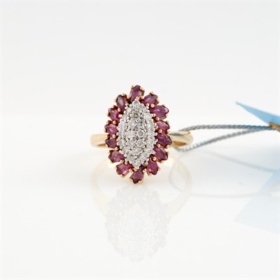 Lot 247 - Diamond and Stone Ring, 24 diamonds about 0.60...