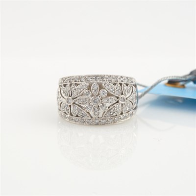 Lot 270 - Diamond Ring, 81 diamonds about 0.75 ct., 14K...