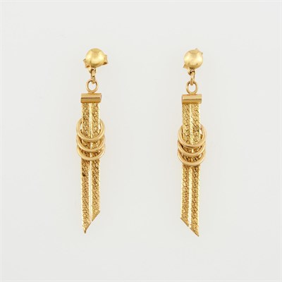 Lot 279 - Two Gold Earrings, 14K 3 dwt.