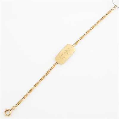 Lot 286 - Gold ID Bracelet, 18K 2 dwt.