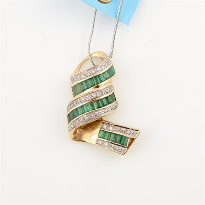Lot 394 - Diamond and Stone Pendant, 46 diamonds about 0....