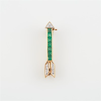 Lot 397 - Diamond and Stone Pin, 18K 1 dwt. all