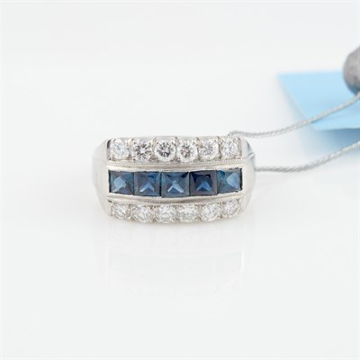 Lot 435 - Diamond and Stone Ring, 12 diamonds about 1.10...