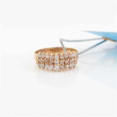 Lot 461 - Diamond Ring, 27 diamonds about 0.60 ct., 14K...