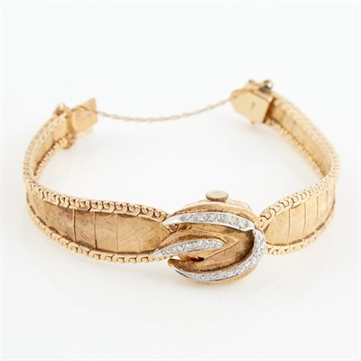 Lot 465 - Ladys Diamond Bracelet Watch, 19 diamonds...