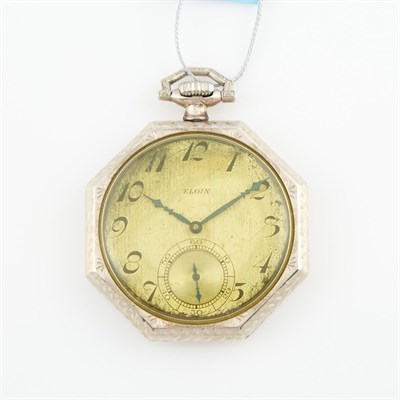 Lot 466 - Gold O.F. Watch, Elgin, 14K