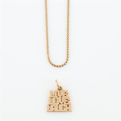 Lot 513 - Gold Pendant and Neck Chain, 14K 3 dwt.