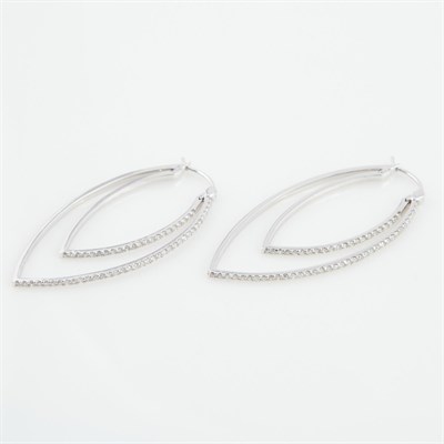 Lot 566 - Two Diamond Earrings, 116 diamonds about 1.15...