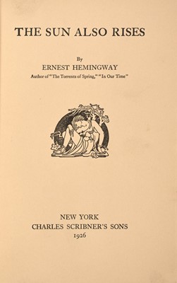Lot 167 - HEMINGWAY, ERNEST
The Sun also Rises.