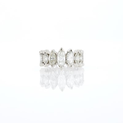 Lot 2120 - Platinum and Diamond Band Ring