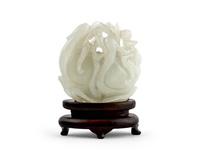 Lot 463 - A Chinese White Jade Mandarin Duck Grouping