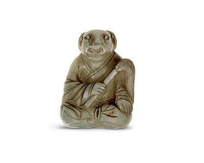 Lot 415 - A Chinese Celadon Jade Zodiac Figure