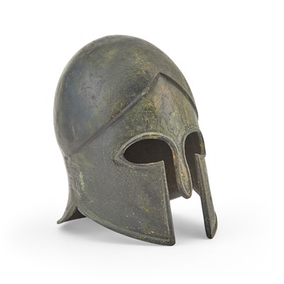 Lot 122 - A Likely Grand Tour Bronze Model of a Corinthian Helmet