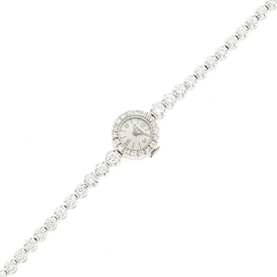 Lot 1111 - White Gold and Diamond Wristwatch