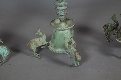 Lot 114 - Three Bronze Candlesticks