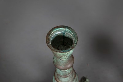 Lot 114 - Three Bronze Candlesticks