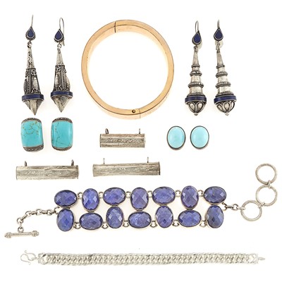 Lot 1280 - Group of Silver and Metal Jewelry and Fragments