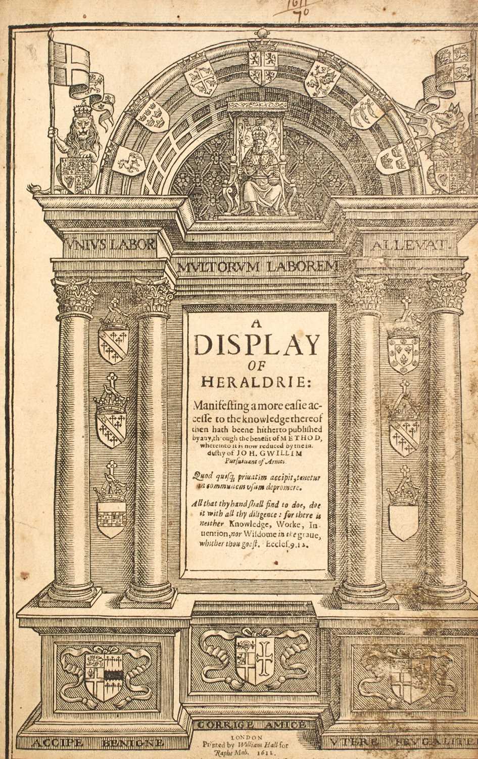 Lot 12 - GUILLIM, JOHN
A Display of Heraldrie...
