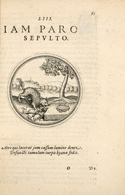 Lot 4 - CAMERARIUS, JOACHIM
Symbolorum et emblematum animalibus quadrupedibus.
