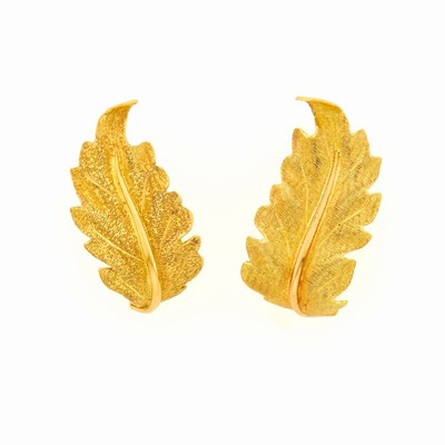 Lot 1044 - Mario Buccellati Pair of Gold Leaf Earrings