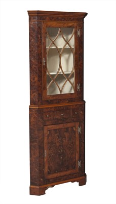 Lot 164 - Chippendale Style Burlwood Corner Cupboard