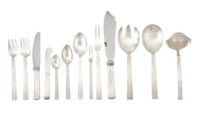 Lot 199 - Georg Jensen Sterling Silver Bernadotte Pattern Flatware Service